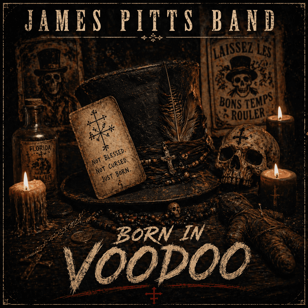 Cover art for the James Pitts Band single "Born In Voodoo".